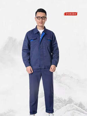 YG8504工裝長袖工作服套裝男士純色耐磨