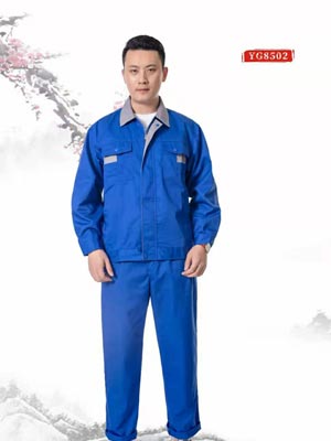 YG8502春秋季長(zhǎng)袖工作服套裝男士純色